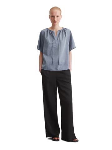 Marc O'Polo Kurzarm-Bluse relaxed in Medium Blue Melange