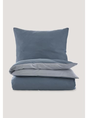 Hessnatur Satin Wende Bettwäsche-Set in stahlblau