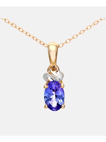Diamant L'éternel Halskette mit Anhänger aus 375 Gelbgold mit Tansanit