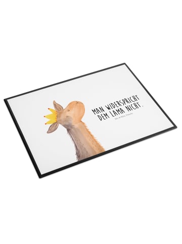 Mr. & Mrs. Panda Schreibunterlage Lamakopf König mit Spruch in Weiß