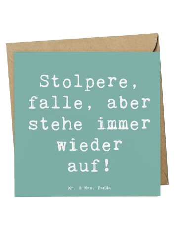 Mr. & Mrs. Panda Einladungskarte Spruch Fehler machen und daraus... in Meeresbrise