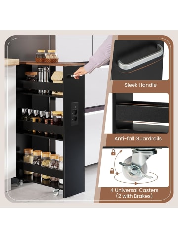 COSTWAY Nischenwagen 20cm breit schmal mit Ladestation in Andere