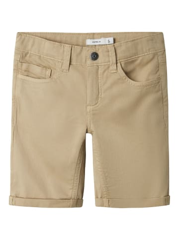 name it Jeans Shorts Kurze Chino Denim Hose in Braun
