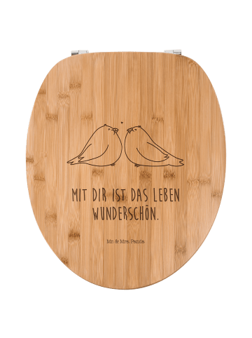 Mr. & Mrs. Panda Toilettensitz Turteltauben Liebe mit Spruch in Transparent