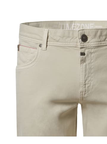 Timezone Unifarbene Shorts mit geradem Schnitt und Five-Pocket-Design in Beige