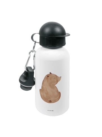 Mr. & Mrs. Panda Kindertrinkflasche Bär Schulterblick ohne Spruch in Weiß