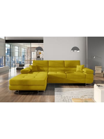 MF Design Amanda Recamiere Links in Senfgelb -  (L) 203 x (B) 289 x (H) 85 cm