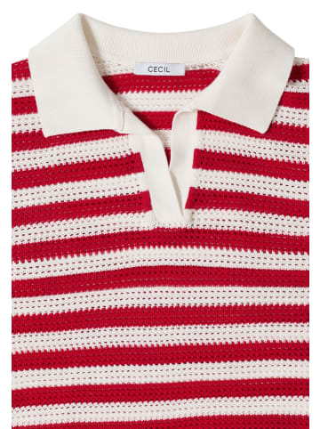 Cecil Kurzarm Poloshirt in Mesh-Qualität in Rot