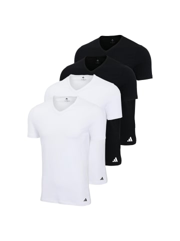 adidas T-Shirt 4er Pack in Schwarz/Weiß