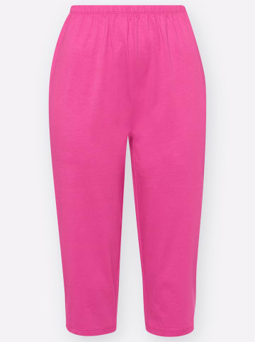 Sieh an! Capri-Schlafanzug in weiß-rosé-bedruckt