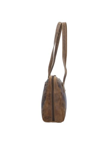 Greenburry Vintage Schultertasche Leder 35 cm in brown