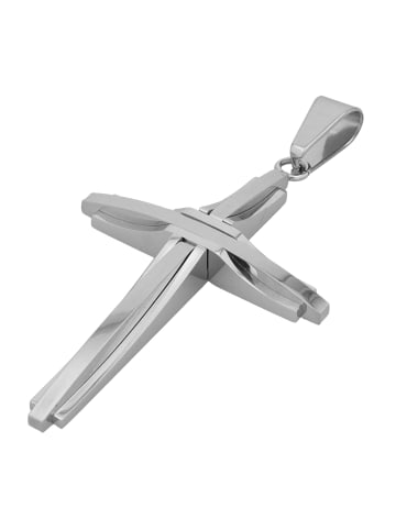 Adeliás Herren Anhänger – Kreuz Kreuzanhänger aus Edelstahl in silber
