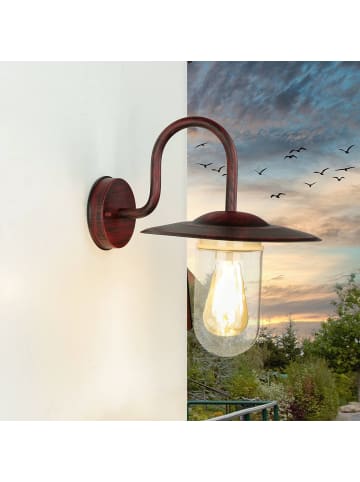 Licht-Erlebnisse Außen Wandlampe (B)27 x (H)35 cm in Schwarz Rot Antik