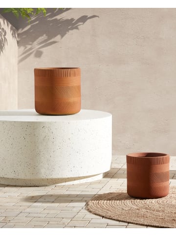 Beliani Outdoor Blumentopf VOULA in Braun - (W) 31 x (H) 31 x (L) 31 cm