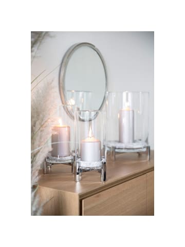 Fink Windlicht mit Glas Yono silberfarben - (H) 23 cm