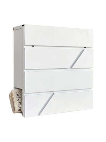 relaxdays Briefkasten in Weiß - (B)37 x (H)37 x (T)11 cm