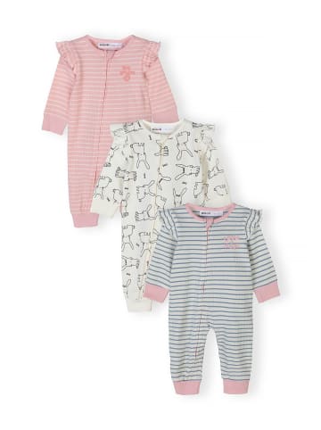 Minoti 3-er Pack Strampler 28BABYRIB1 in hellpink