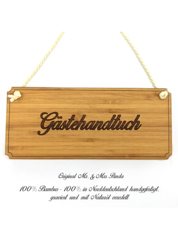 Mr. & Mrs. Panda Holzschild Gästehandtuch mit Spruch in Keine Angabe