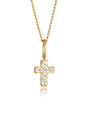 Elli DIAMONDS  Halskette 585 Gelbgold Kreuz in Gold