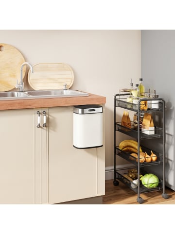 HOMCOM Mülleimer-21,5L x 19,5B x 30H cm-Cremeweiß