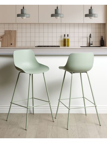 Beliani 2-tlg Barhocker EMMET in Grün