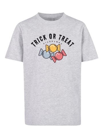 F4NT4STIC T-Shirt Trick Or Treat Halloween in grau meliert