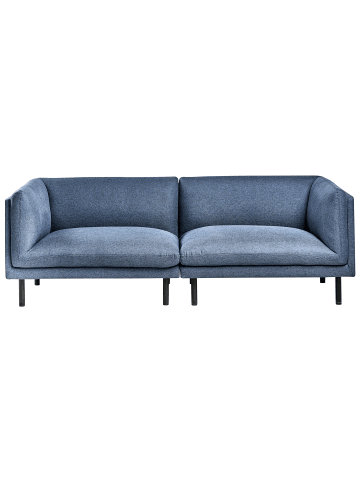 Beliani 3-Sitzer Sofa VORGOD in Blau - (W) 221 x (H) 76 x (L) 84 cm