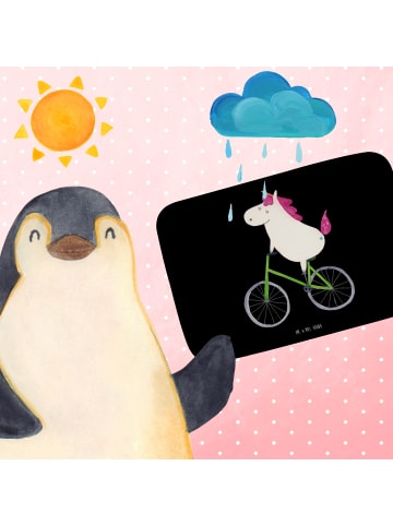 Mr. & Mrs. Panda Badematte Einhorn Radfahrer ohne Spruch in Schwarz