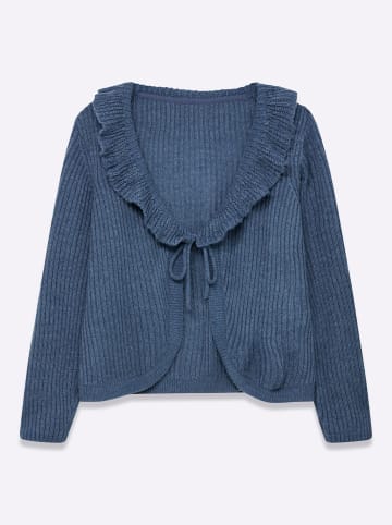 sheego by Joe Browns Strickjacke in jeansblau-meliert
