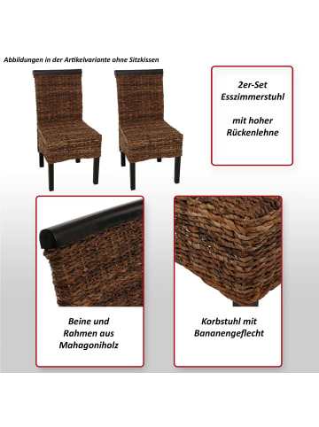 MCW 2er-Set Esszimmerstuhl Acireale, Dunkel, ohne Kissen
