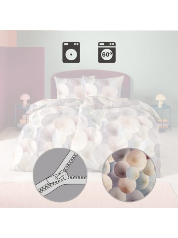 Estella Mako-Satin Bettwäsche in creme-mauve