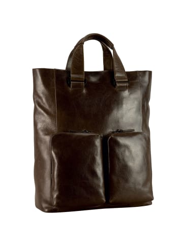 Leonhard Heyden Porto Business-Rucksack Leder 40 cm graubraun