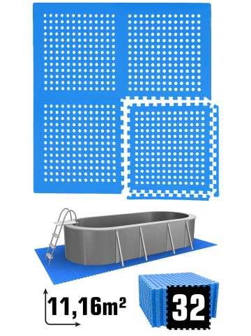 eyepower Poolunterlage Blue Lagoon 32 tlg. in blau