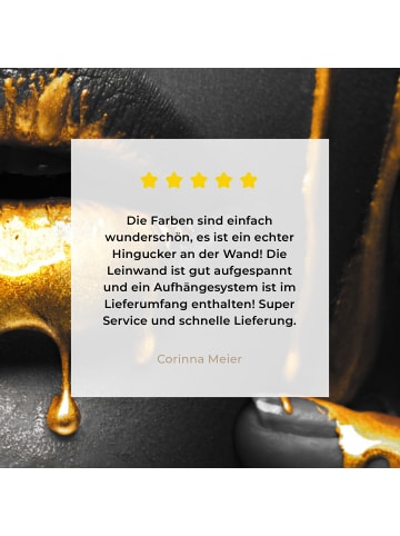 MuchoWow Leinwand bilder Gesicht gold schwarz (BxH)