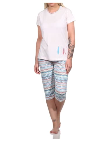 NORMANN Capri Pyjama Schlafanzug verspieltem Muster - 74847 in rosa