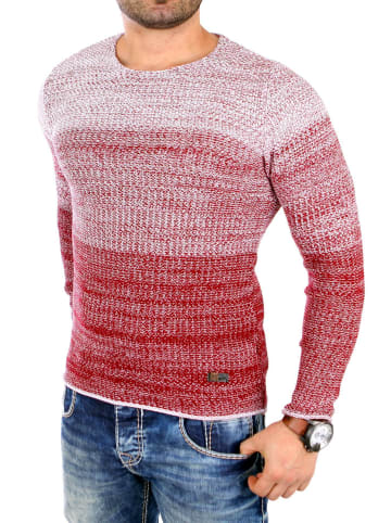 RESLAD Strickpullover Colorblock in bordeaux