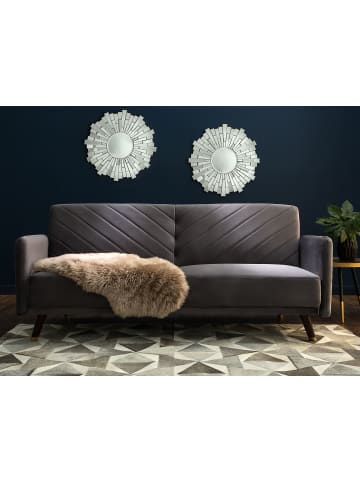 Beliani 3-Sitzer Sofa SENJA in Grau/Braun - (W) 198 x (H) 87 x (L) 95 cm