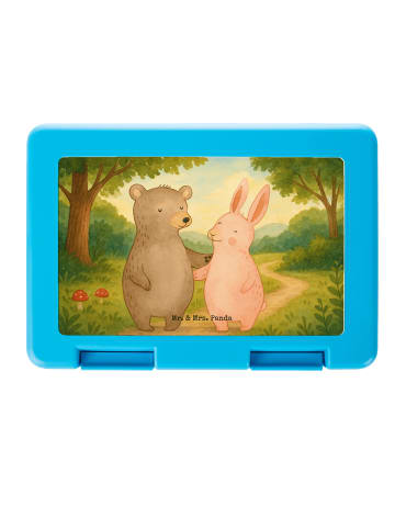 Mr. & Mrs. Panda Brotdose Bär und Hase Umarmen Design ohne Spruch in Weiß