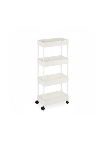 relaxdays Rollwagen in Weiß - (B)40 x (H)93 x (T)22 cm
