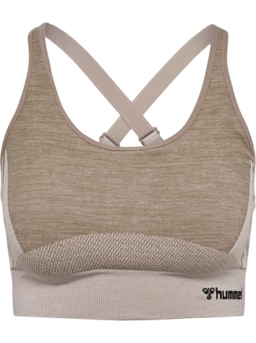 Hummel Hummel Top Hmlclea Yoga Damen Atmungsaktiv Schnelltrocknend Nahtlosen in CHATEAU GRAY/DRIFTWOOD MELANGE