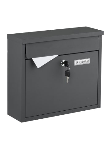 relaxdays Briefkasten in Anthrazit - (B)36 x (H)31 x (T)12 cm