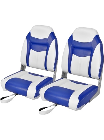 COSTWAY Hochlehner Bootssitz 2er Set in Blau