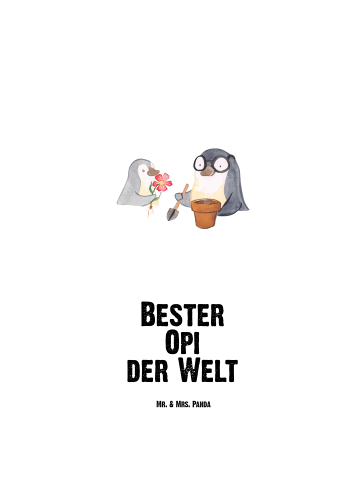 Mr. & Mrs. Panda Auslaufsichere Trinkflasche Pinguin Bester Opi ... in Weiß