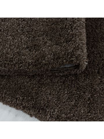KADIMA DESIGN Teppich Hochflor Shaggy Waschbar Einfarbig SALZACH Strapazierfähig in Braun