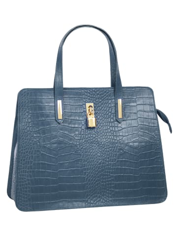 Cluty Handtasche echt Leder in blau