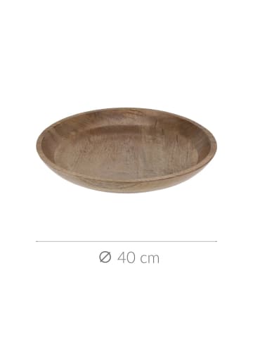 Excellent Houseware Dekoschüssel aus Mangoholz in Braun, (B) 40 x (H) 7 x (L) 40 cm