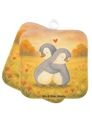 Mr. & Mrs. Panda Topfhandschuhe Pinguine Kuscheln Design ohne Sp... in Weiß