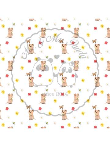 Mr. & Mrs. Panda Serviertablett Quokka Happy ohne Spruch in Weiß