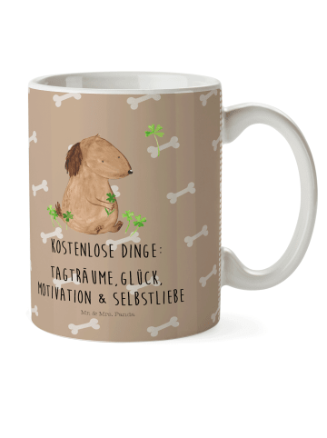 Mr. & Mrs. Panda Mehrwegbecher Hund Kleeblatt mit Spruch in Hundeglück