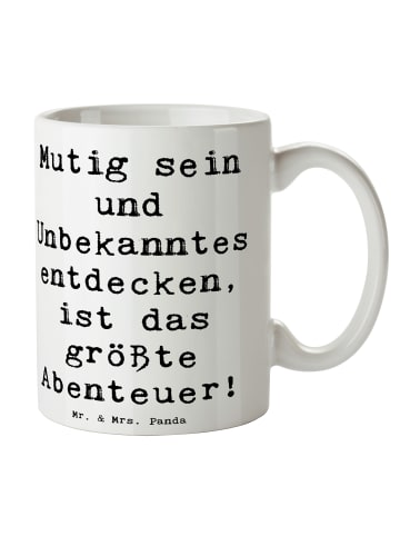 Mr. & Mrs. Panda Tasse Unbekannte Orte erkunden mit Spruch in Weiß